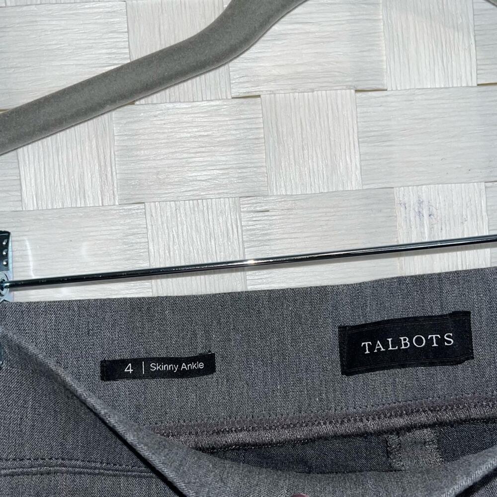 Talbots Women’s Pull On Skinny Ankle Pants Size 4 Grey Gray Classic Slim Fit - Picture 4 of 7